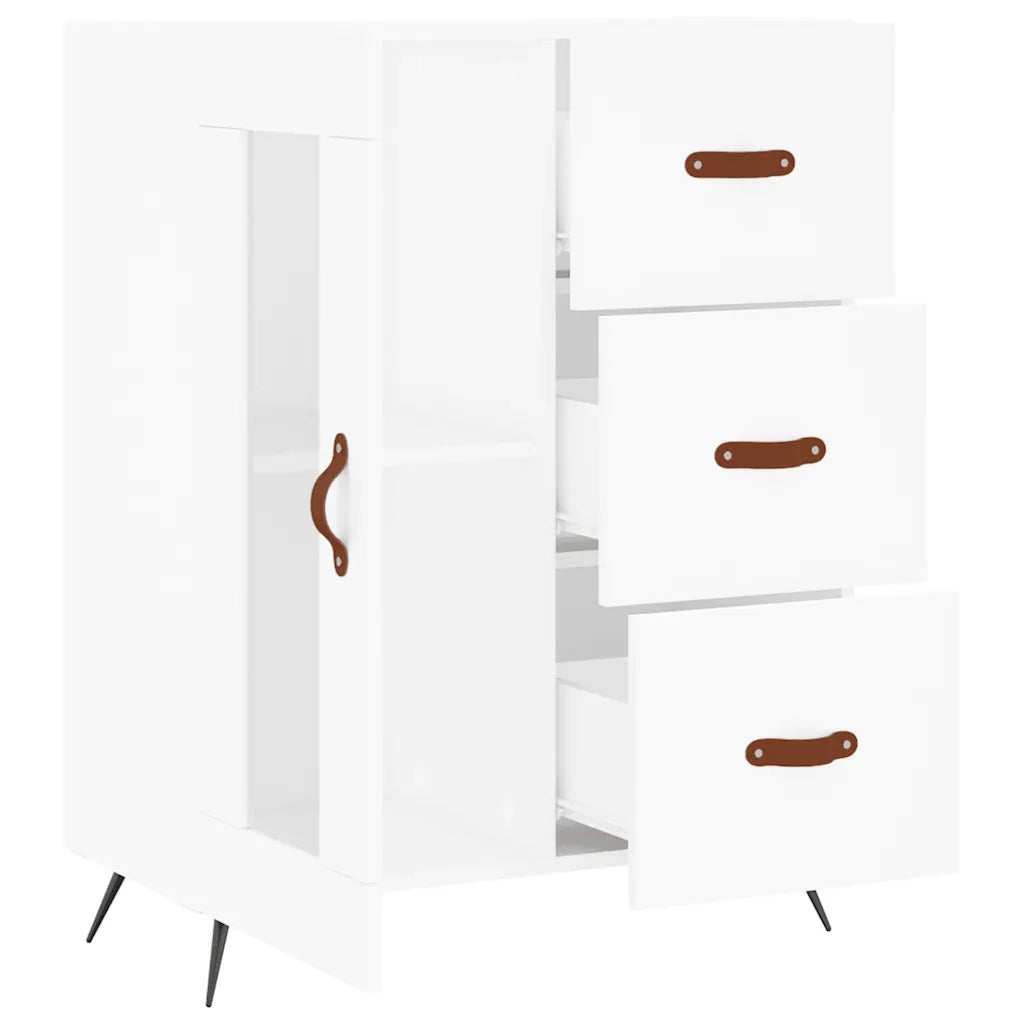 Credenza-Buffet-Armadio da cucina Bianca 69,5x34x90 cm in Legno Multistrato 837007