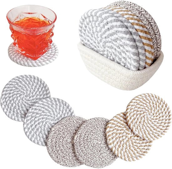 Onderzetters per vassoio con cassetto per vetro, assorbenti per tavolo da pranzo, bar, cucina, ufficio, caffè, accessori di design minimalista per la casa, regalo di benvenuto per la casa.