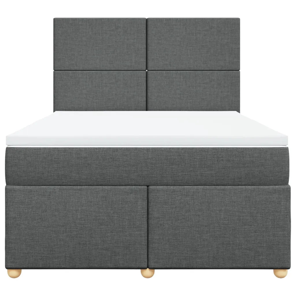 Giroletto a Molle con Materasso Grigio Scuro 140x190 cm Tessuto