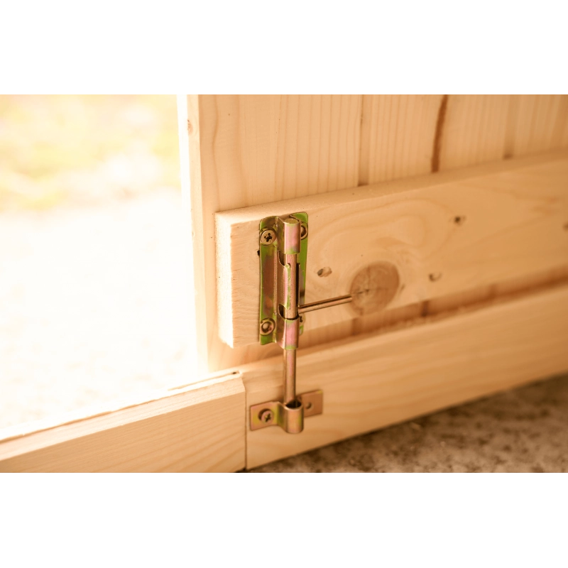 Casetta in legno da giardino con porta vetrata – 300x184 cm – tavole 20 mm, tetto bitumato e struttura compatta – AL3019.02N Foresta