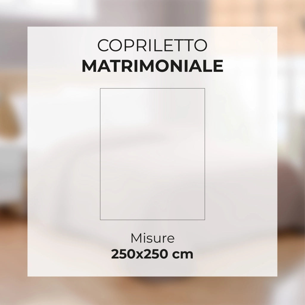 Copriletto Trapuntato Matrimoniale Stone Washed 250x250 cm in Microfibra Anallergica 120 gr/mq Trapuntino Leggero Primaverile Estivo Morbido e Resistente Ottanio
