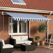 Tenda da Sole Retrattile Automatica Pali 3,5x2,5 m Blu e Bianca 3069926