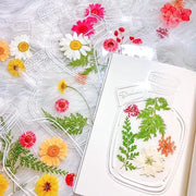 Etichette da libro trasparenti con fiori secchi - 60pz - Accessori per DIY - Materiali decorativi.