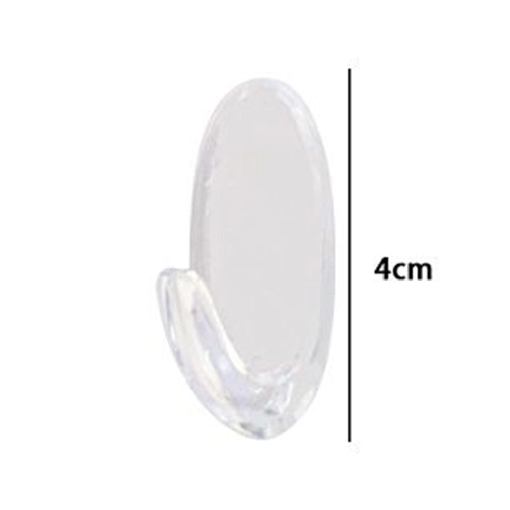 Trade Shop - Set 3pz Ganci Appendini Adesivi Trasparenti Parete Casa Attaccapanni Ovali 87014 -