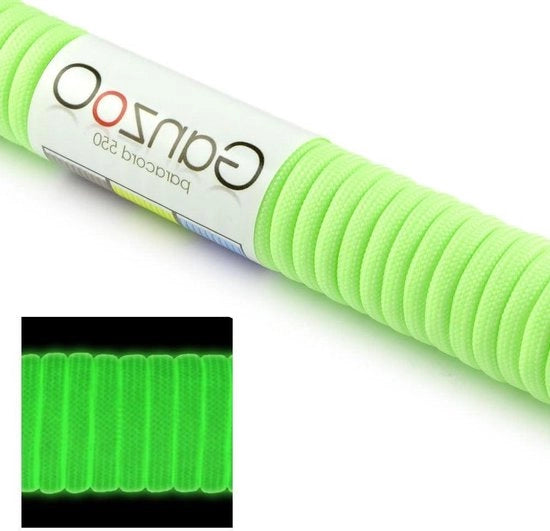 Touw per sopravvivenza universale con cavo paracadutistico resistente alla abrasione - 250 kg, lunghezza totale 31 metri - verde