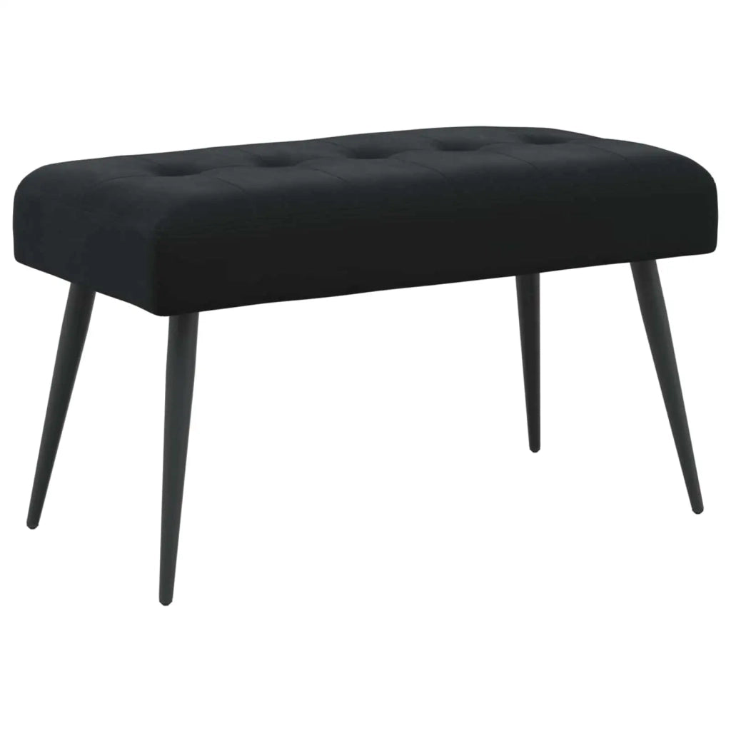 Panchina con bottoni imbottiti Nero 80 x 40 x 46 cm Velluto 42038521