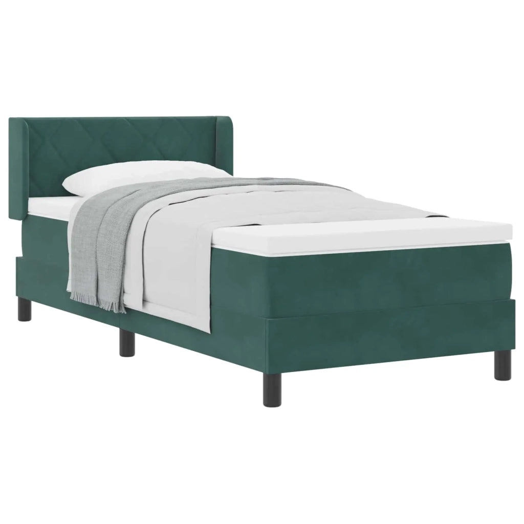 Letto a molle con testiera Verde Scuro 190 x 90 cm Velluto 3341501