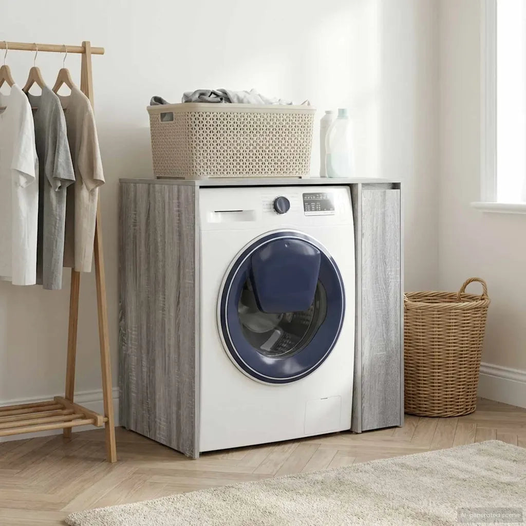 Mobiletto per lavatrice con porta Grigio Sonoma 87 x 60 x 89 cm
