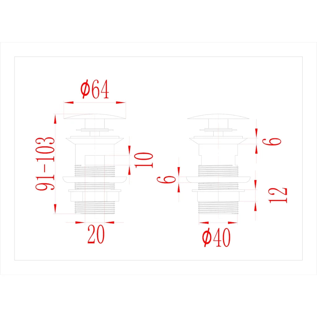 Scarico a Pressione con Troppopieno Oro 6,4x6,4x9,1 cm CFW9482276