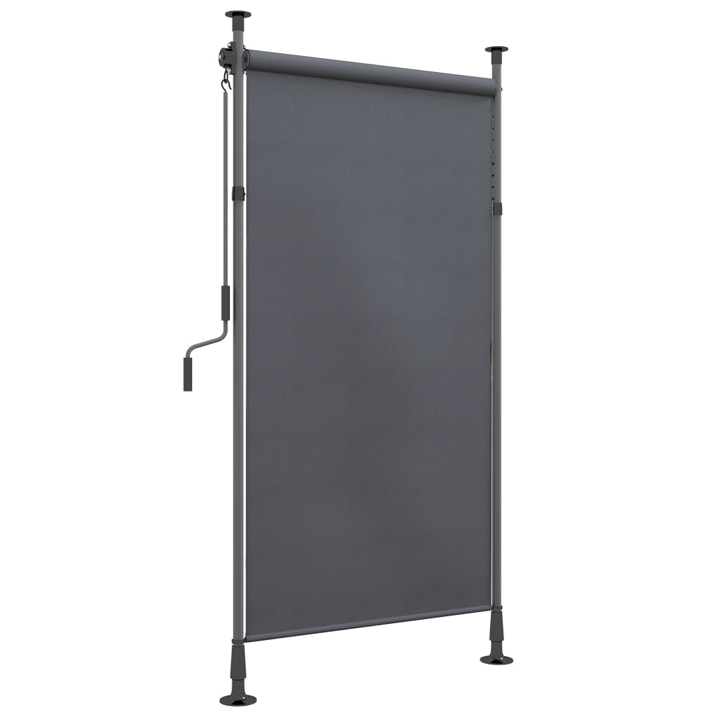 Tenda da sole verticale autoportante 150 x 220-310 cm con manovella, struttura in alluminio, grigio scuro