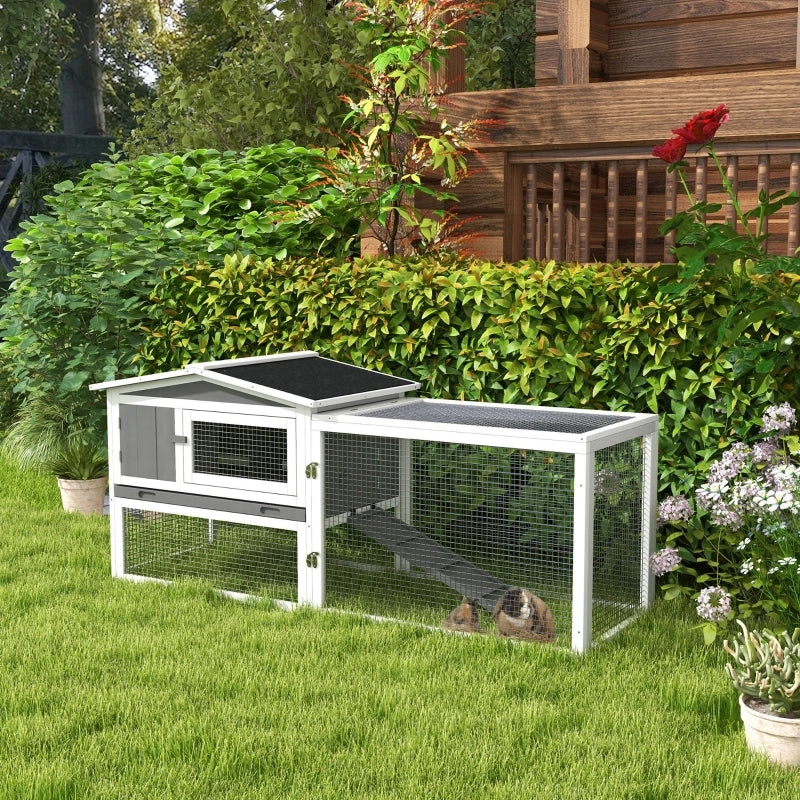 GABBIA PER CONIGLI 156 x 58 x 68 cm Legno Grigio Chiaro