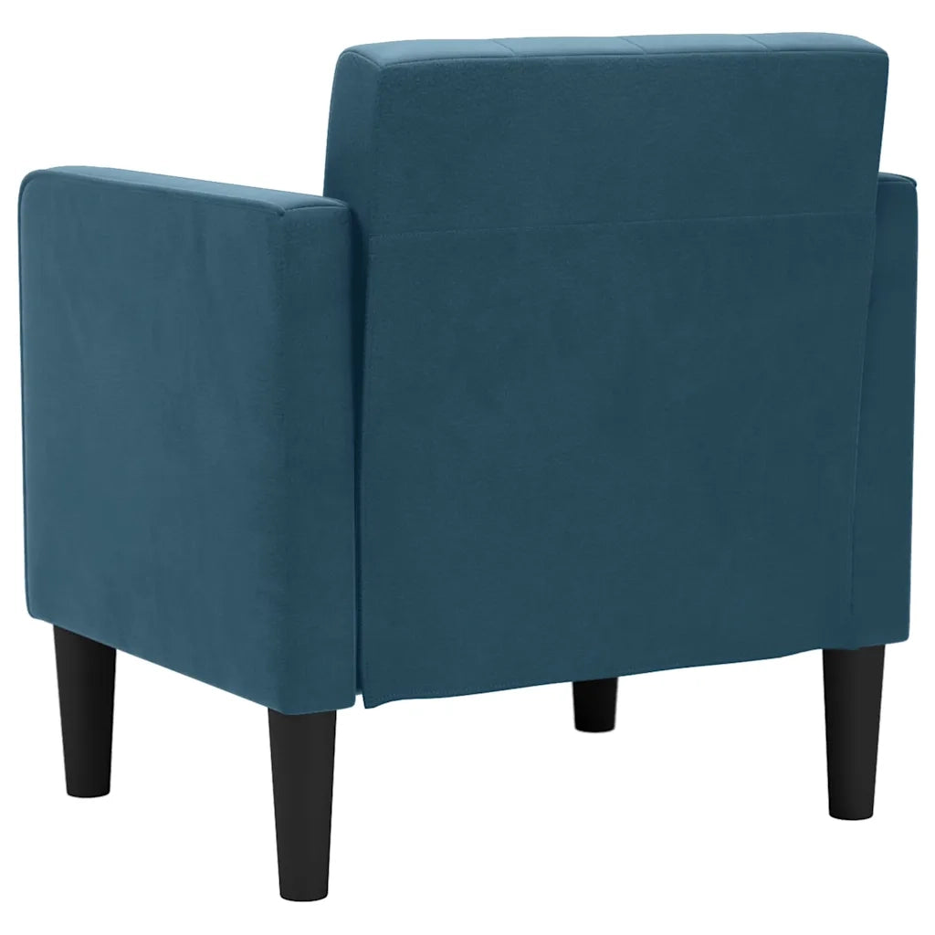 vidaXL Divano Sedia con Braccioli Blu 53 cm in Velluto