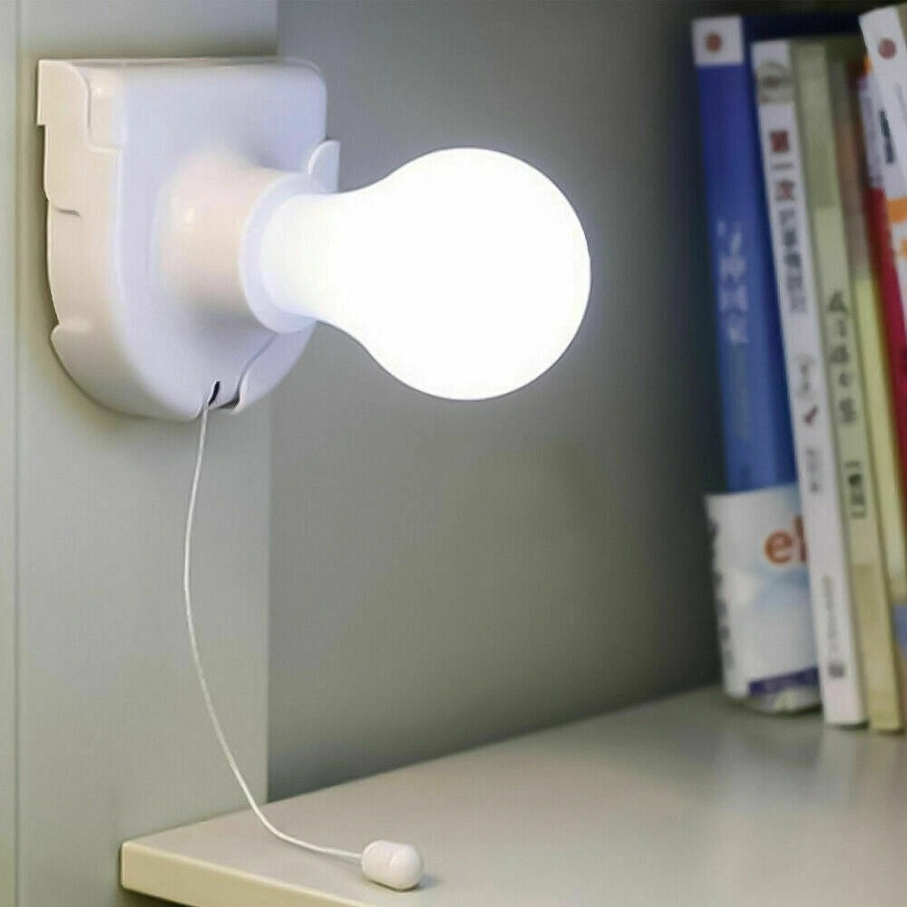 Trade Shop - 2 Lampadine Insta Bulb Lampadina A Batteria Con Filo Di Accensione E Spegnimento -