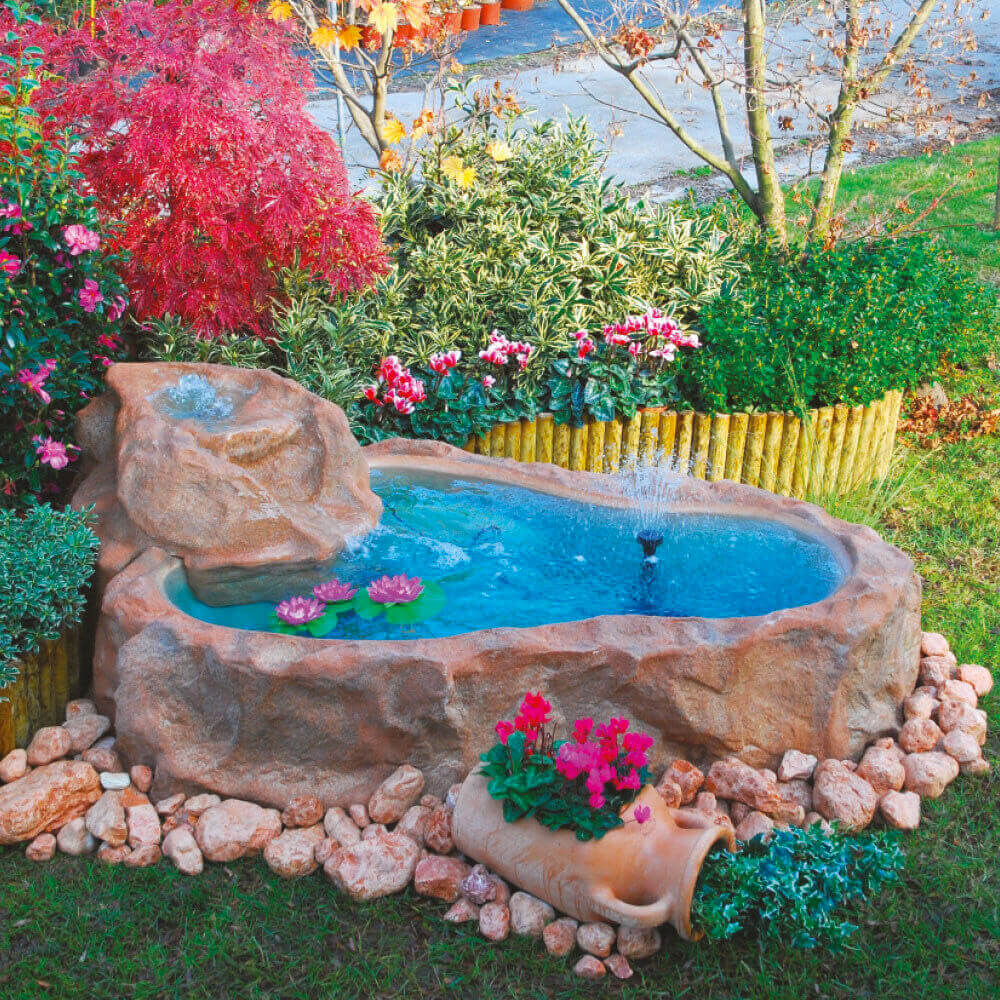 Laghetto Artificiale Roccia Fuori Terra 220x140x40/60 cm 270 Litri