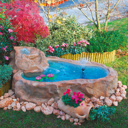 Laghetto Artificiale Roccia Fuori Terra 220x140x40/60 cm 270 Litri