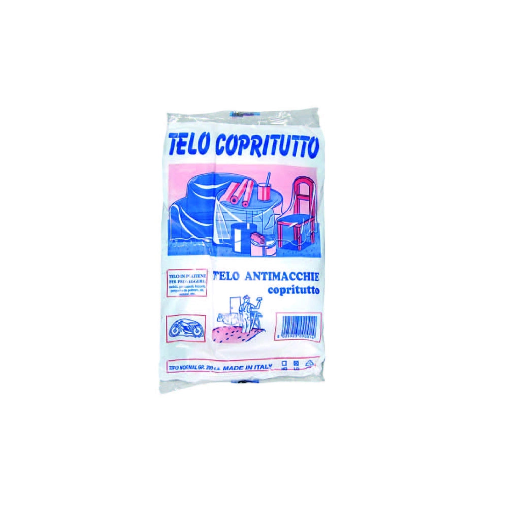 Telo copritutto mt.4x4 gr.200 protegge mobili pavimenti tappeti polvere oli vernice