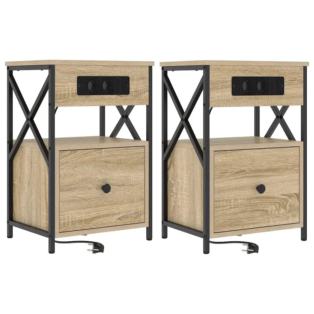 Armadio da Notte 2 pcs Rovere Sonoma 40 x 31 x 60 cm 859493