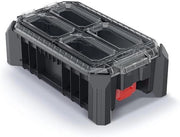 Cassetta di ordinamento con cassette per piccoli componenti - trasparente, coprente, stivabile - 368 x 228 x 126 mm