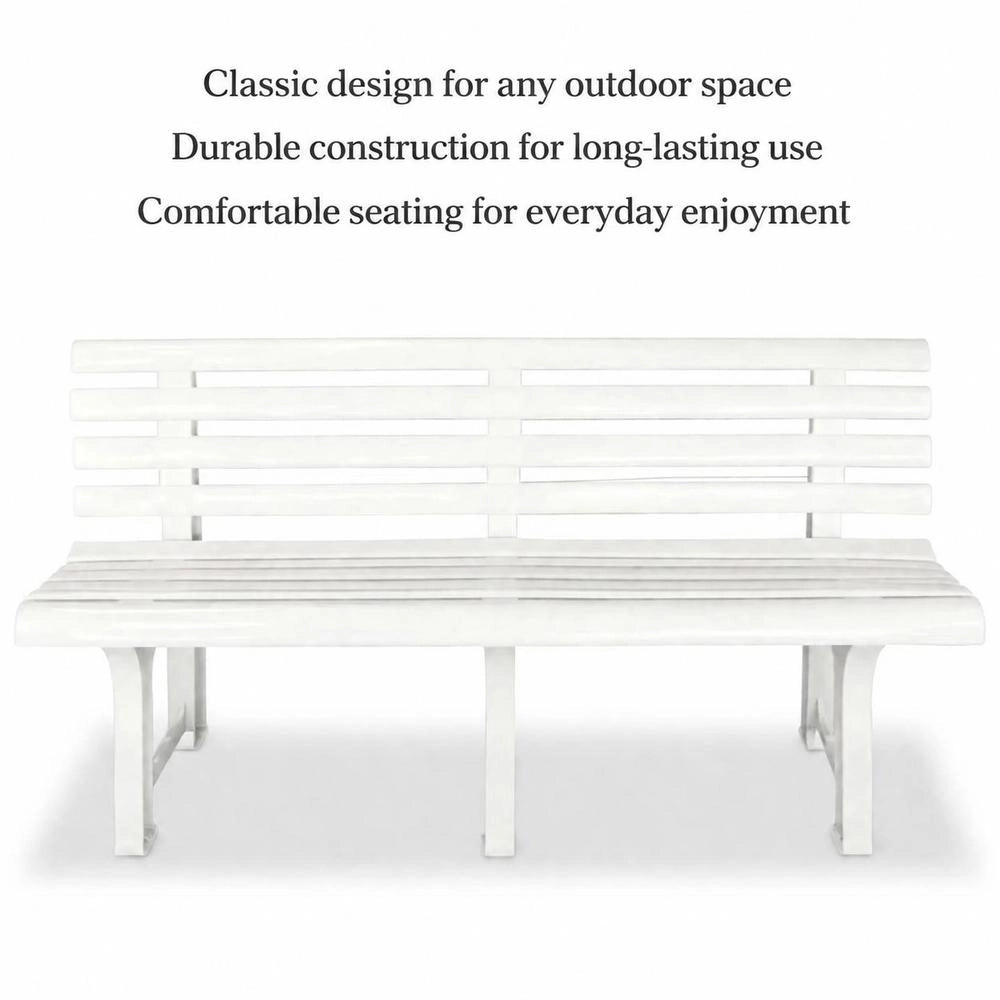 Garden Bench 145.5 Cm Plastic White