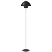 Lampada da terra per soggiorno moderna con paralume a ciotola interruttore a pedale attacco E27 senza lampadina ?30x155 cm nero ¨C zephmum ¨C nero