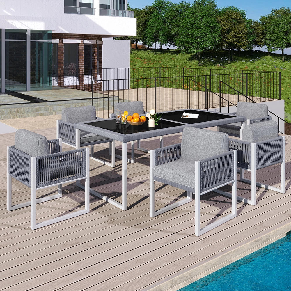 Set giardino - Xylo - 6 posti rope con tessuto lavabile