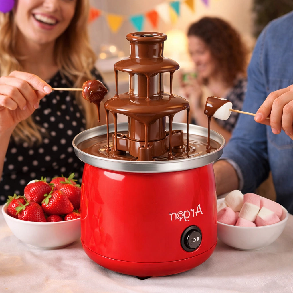Fontana di Cioccolata in Acciaio e ABS 45 Watt 15x15 H 22.5 cm Facile da usare