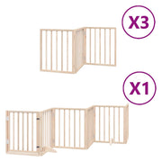 Cancelletto di sicurezza per animali domestici porta pieghevole 15 pannelli legno di pioppo marrone 02_0023193