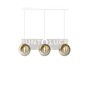 SOSPENSIONE CROMO 3 LUCI RETTANGOLARE VETRI AMBRA 1184CR-S3 R-AM