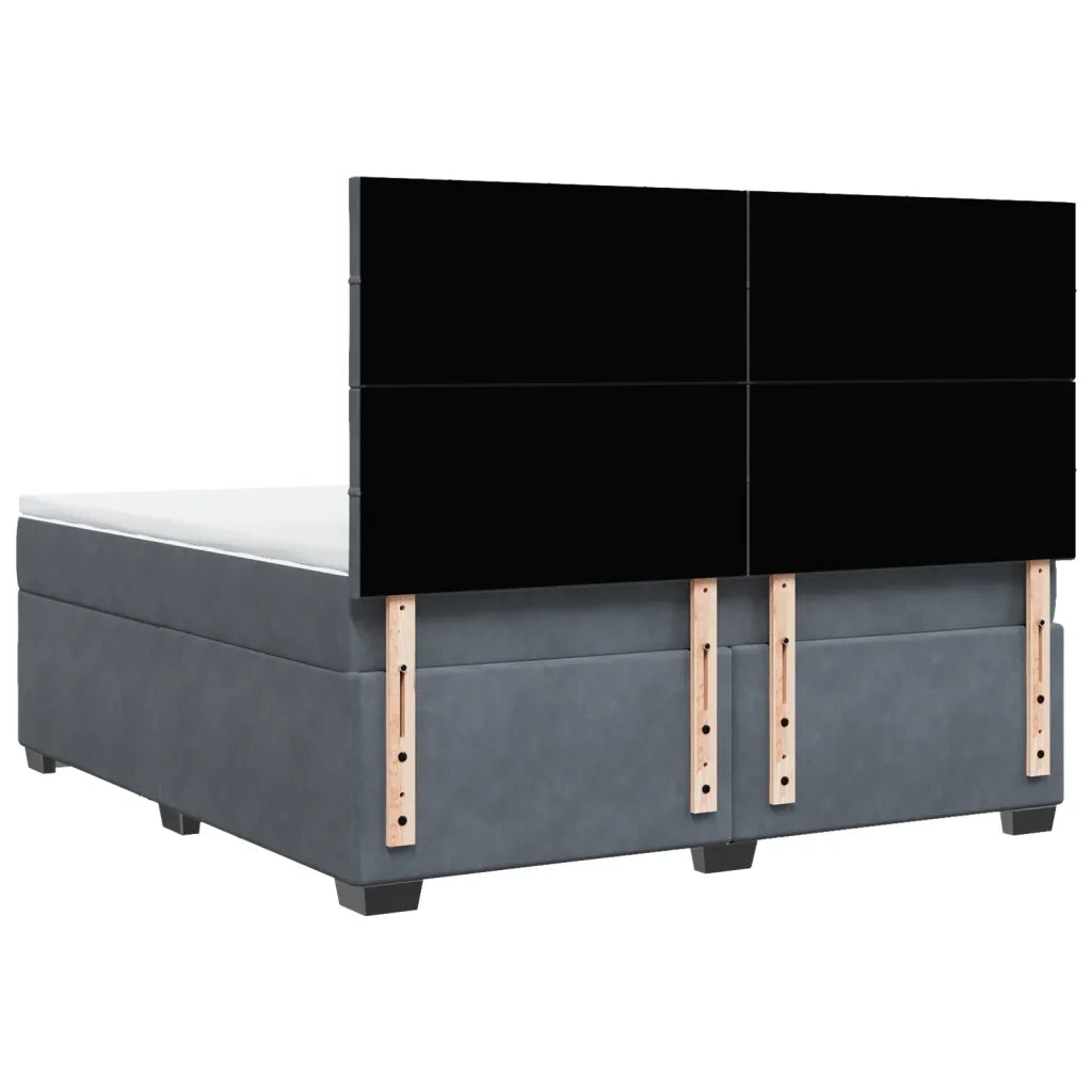 Giroletto a Molle con Materasso Grigio Scuro 180x200 cm Velluto 3290979