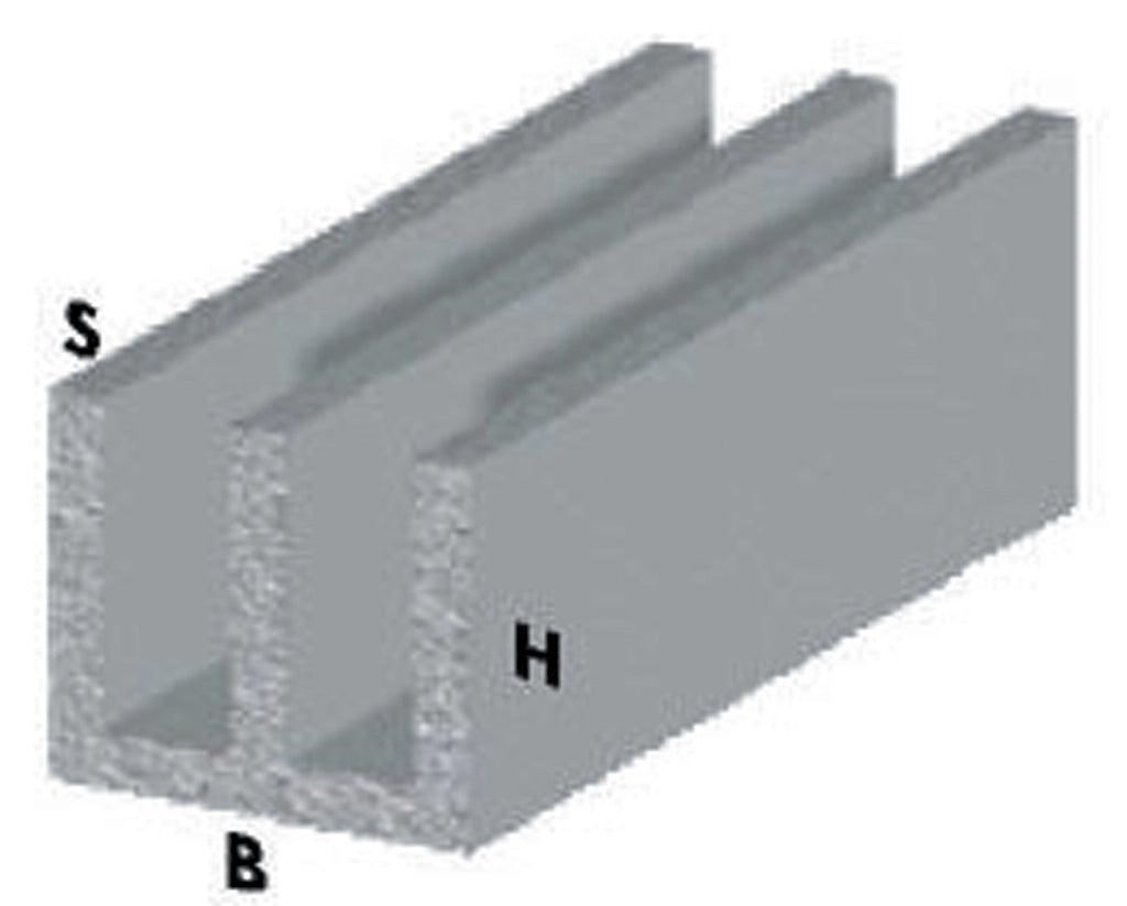 PROFILO ARGENTO H.100 CM CANALINO UU 20X18X1 MM*- ARCANSAS- 5,0 pz