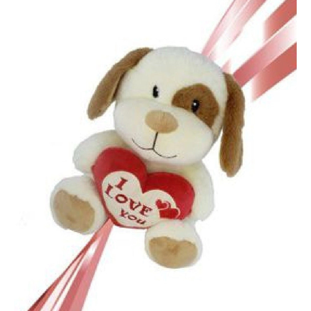 Trade Shop - Cane Peluche Con Cuore Scritta "i Love You" 22cm Con Laccio San Valentino 93697 -