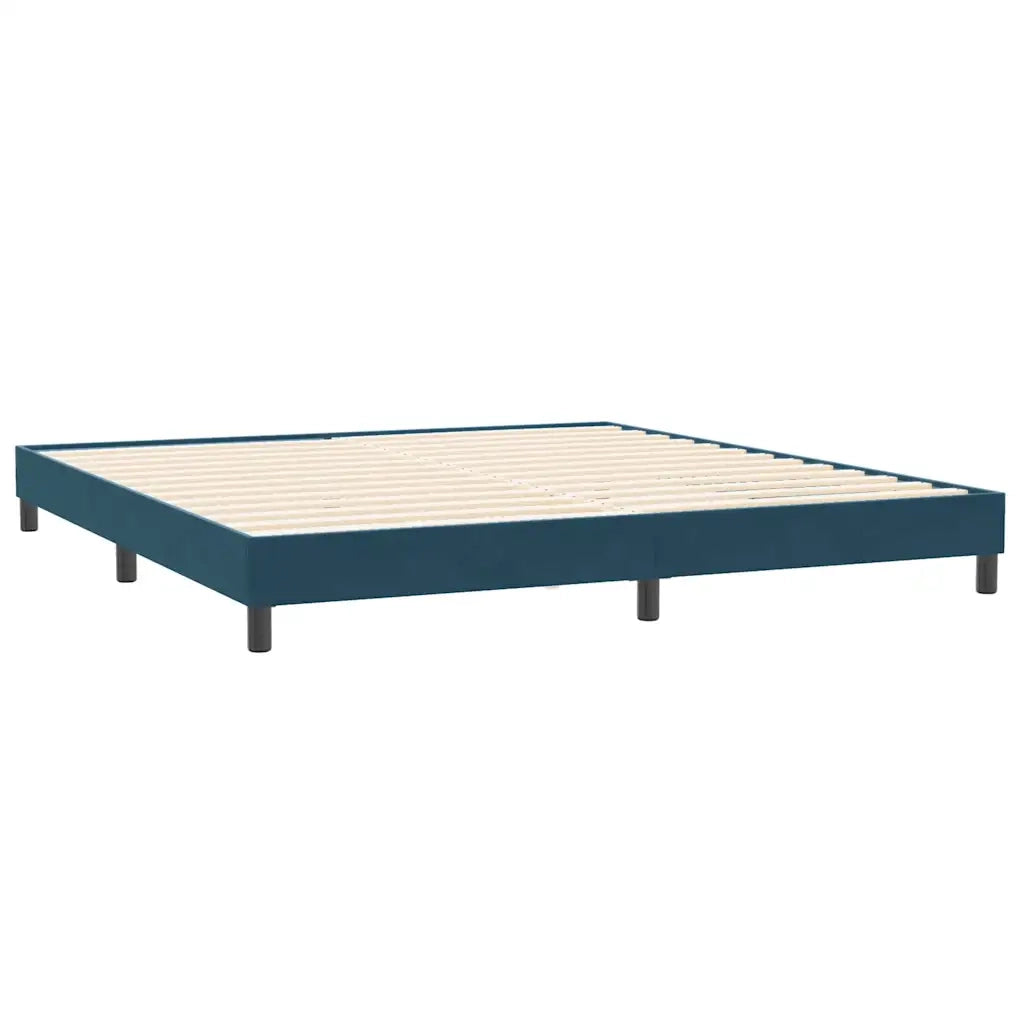 Letto a Molle senza Materasso Blu Scuro 200x220 cm in Velluto 3315895