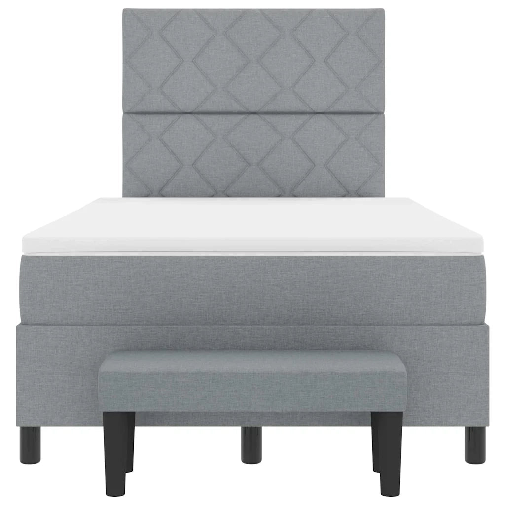 Letto a molle con testiera Grigio chiaro 120 x 200 cm Tessuto 3344135
