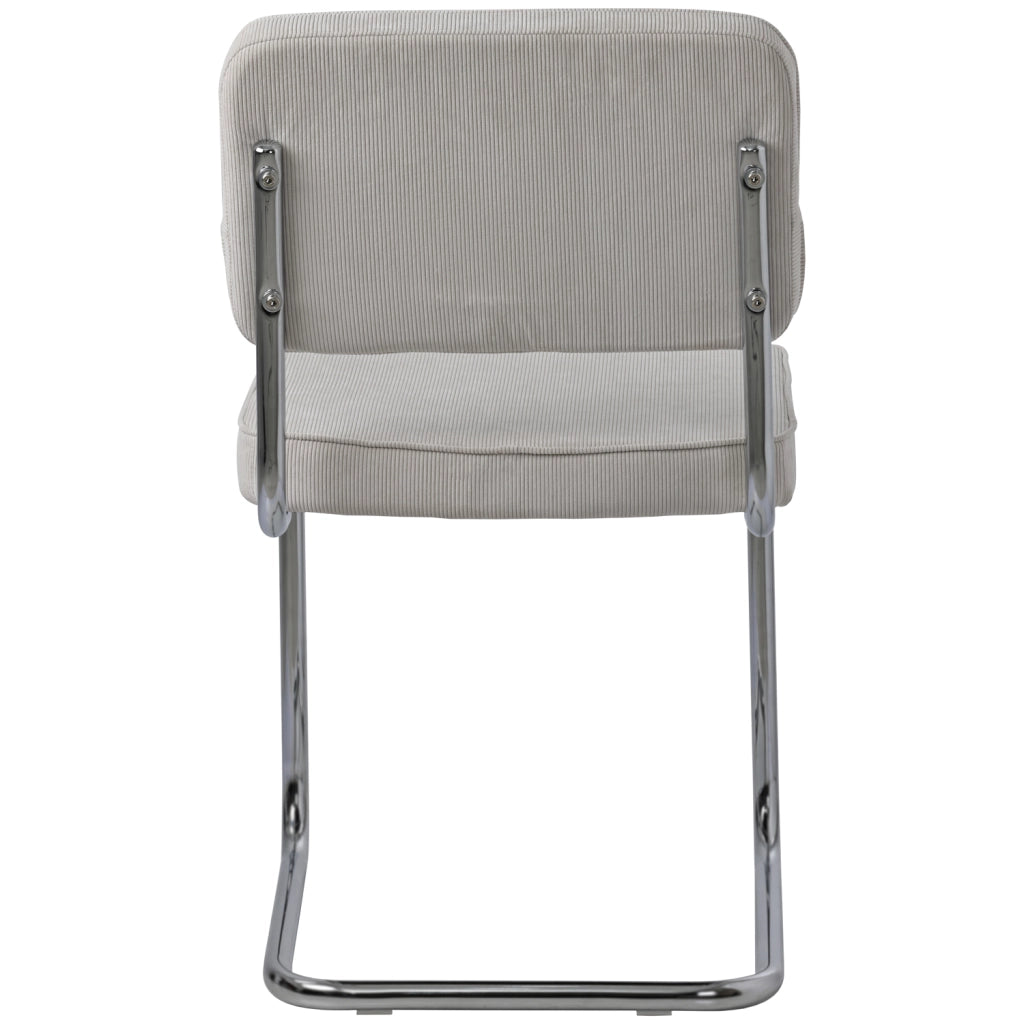 Set di 2 sedie a sbalzo MARIA in velluto a coste beige