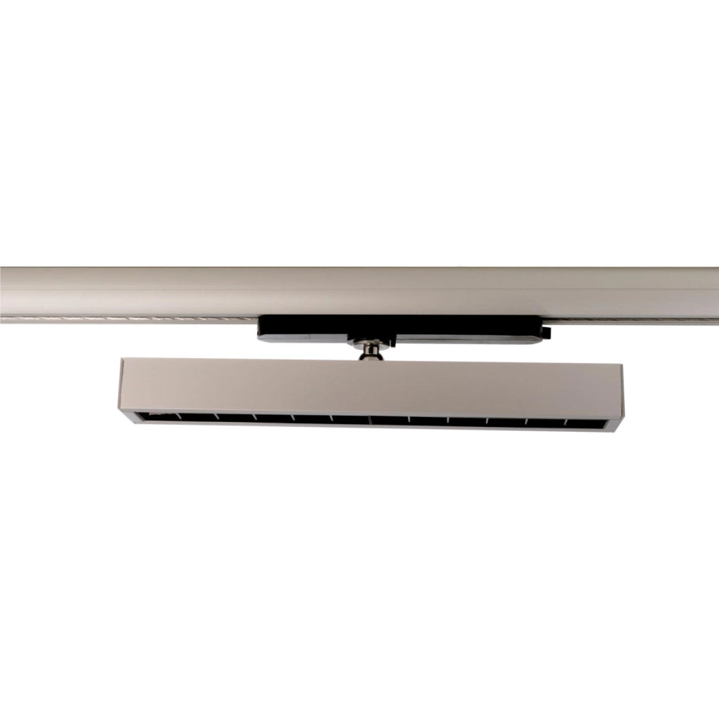 Faretto SPOT track binario trifase LED regolabile da 23W a 32W fascio stretto luce orientabile negozio vetrina 230V GRIGIO 4000K