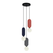 Lampadario Italux Lorenzo feltro multicolor 3xG9 Ø30