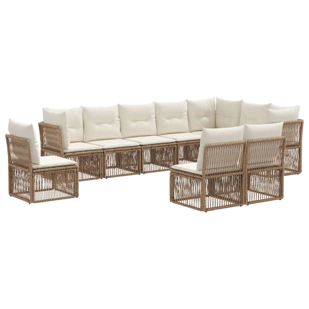 Set Divano da Giardino 10 pcs Beige polyrattan 3434253