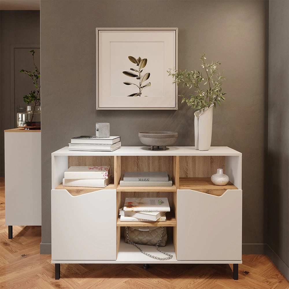 Vicco Credenza Bianco/Artisan 120 x 81.3 cm con 2 porte