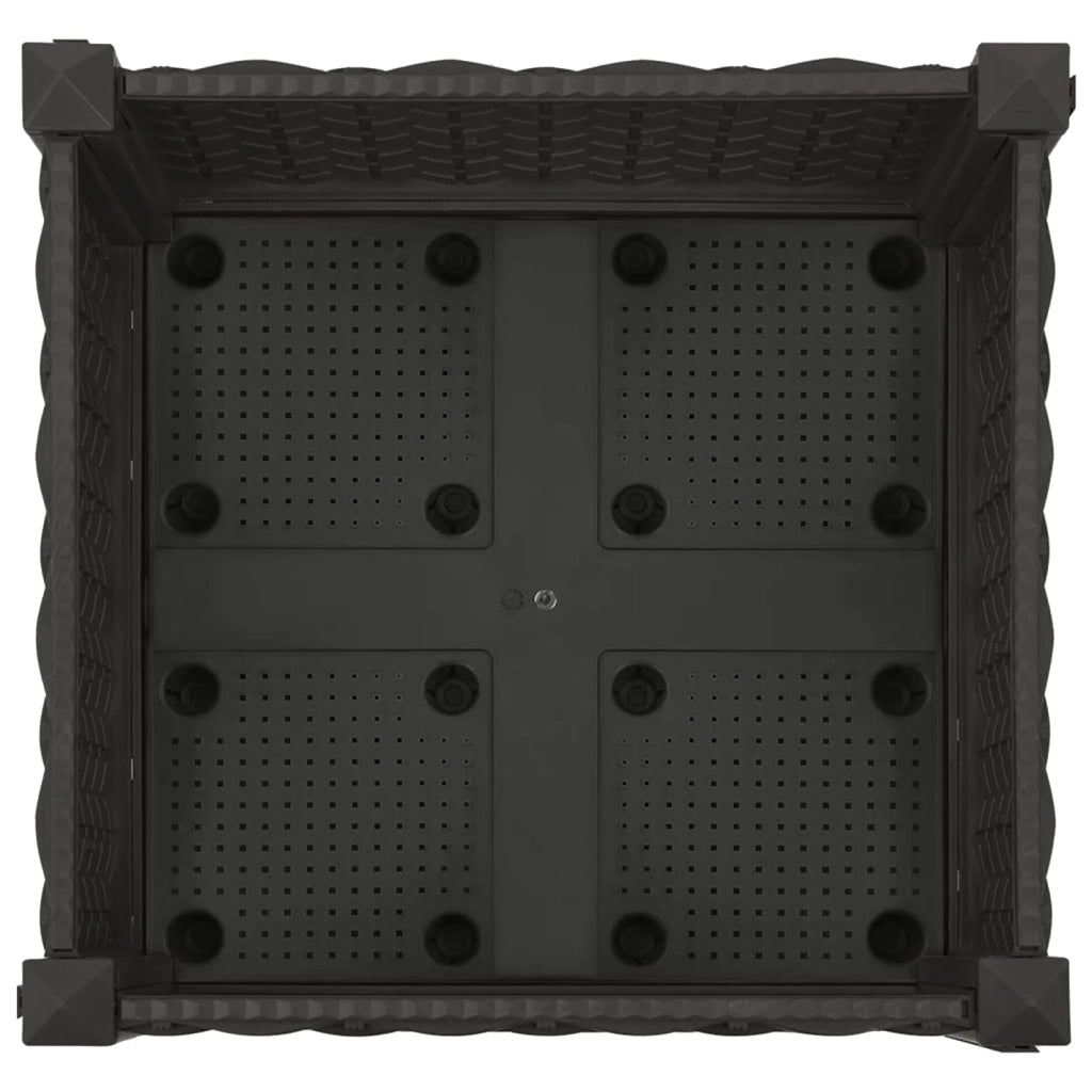 Vaso da Giardino con Ruote Nero 40 x 40 x 29 cm PP 3422905