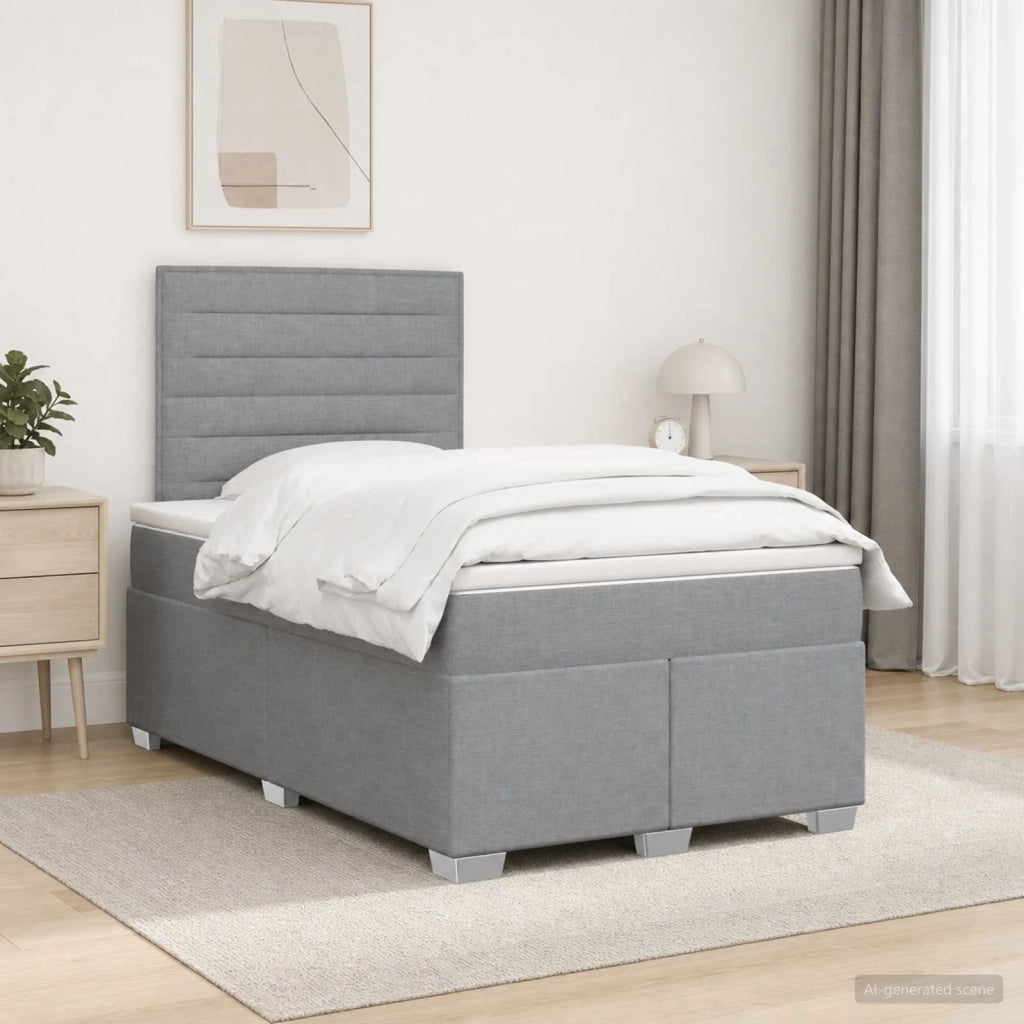 Letto box spring con materasso Grigio Chiaro 120 x 190 cm 3454817