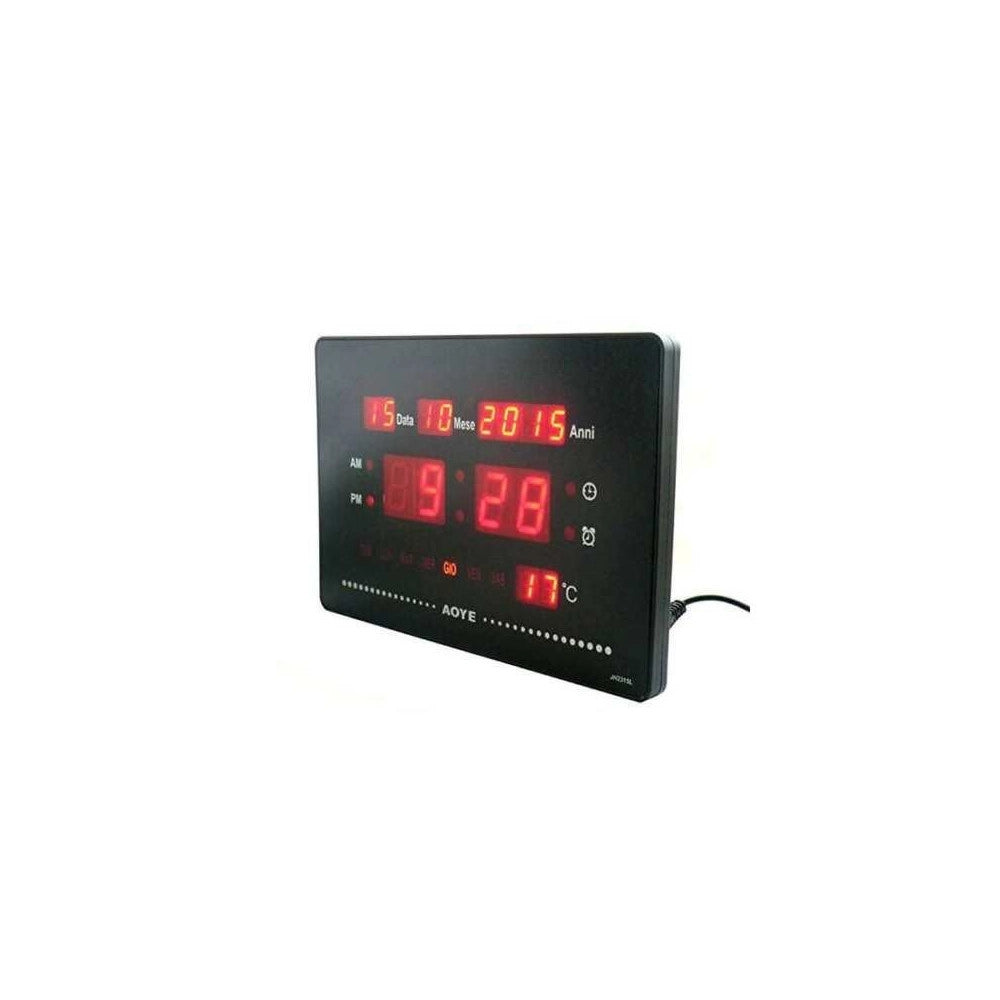 Trade Shop - Orologio Digitale Da Parete Muro A Led Datario Sveglia Temperatura Jh-2315l -