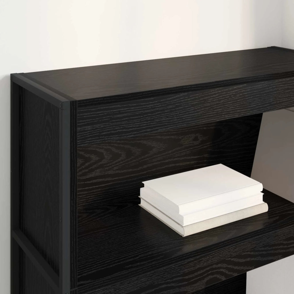 Armadio per Libri Rovere Nero 80 x 30 x 121 cm