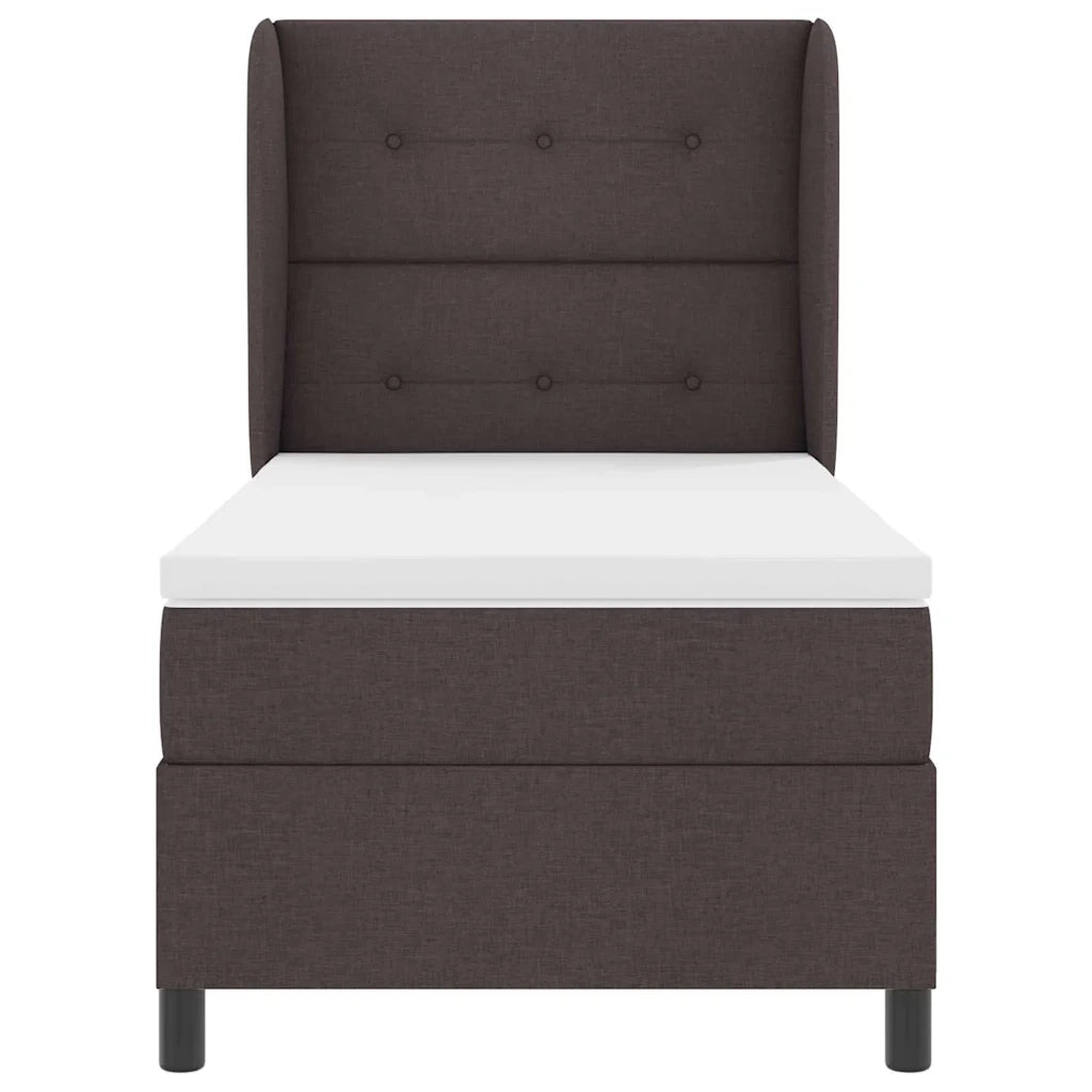 Letto a molle con testiera Marrone scuro 100 x 200 cm Tessuto 3340553