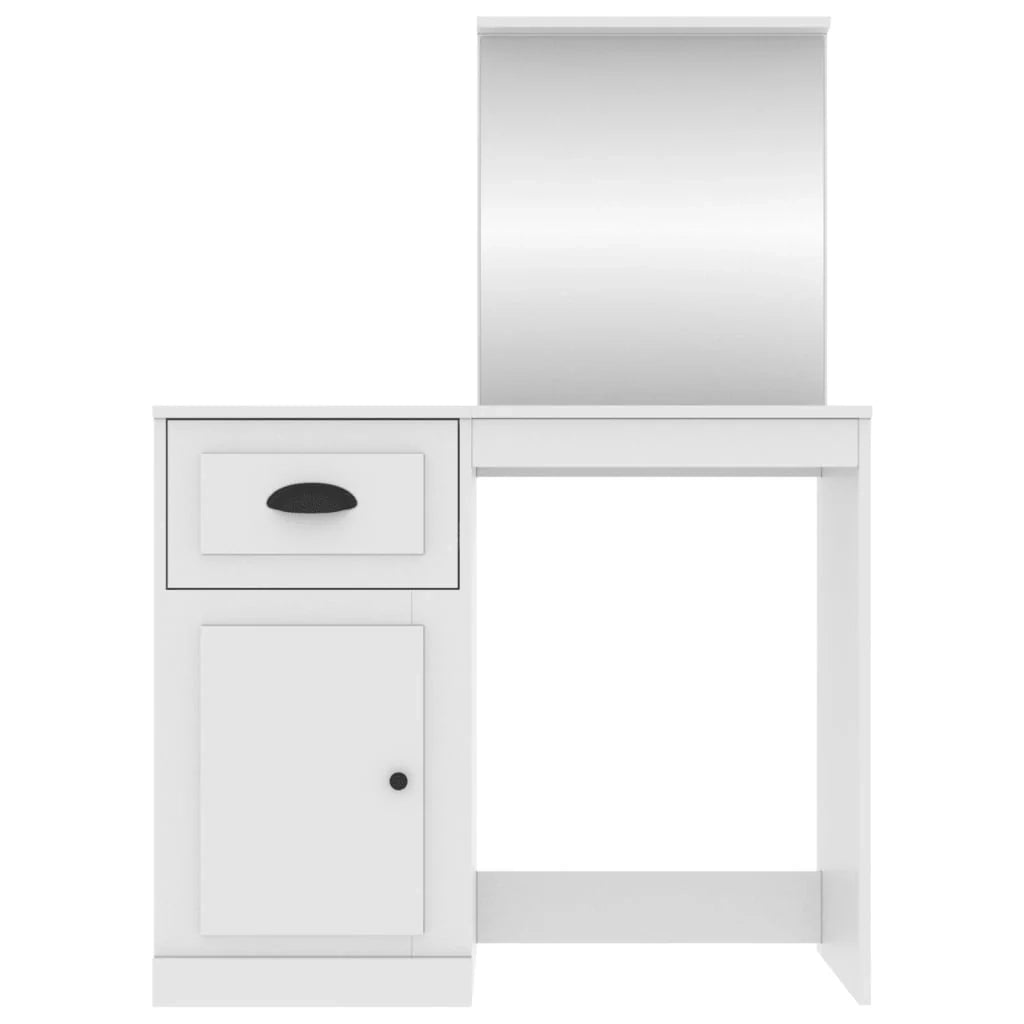 Toletta con specchio 90 x 50 x 132,5 cm legno ingegnerizzato bianco 02_0006255