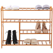 Scarpiera Scaffale Libreria Casa 5 Ripiani Legno Bambu 80x26x69cm Ingresso Casa