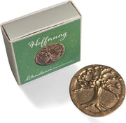 Pianta di felicità da giardino 3,8 cm con moneta di bronzo dorato, pianta di felicità regalo per compleanno, matrimonio, Natale come portafortuna spirituale