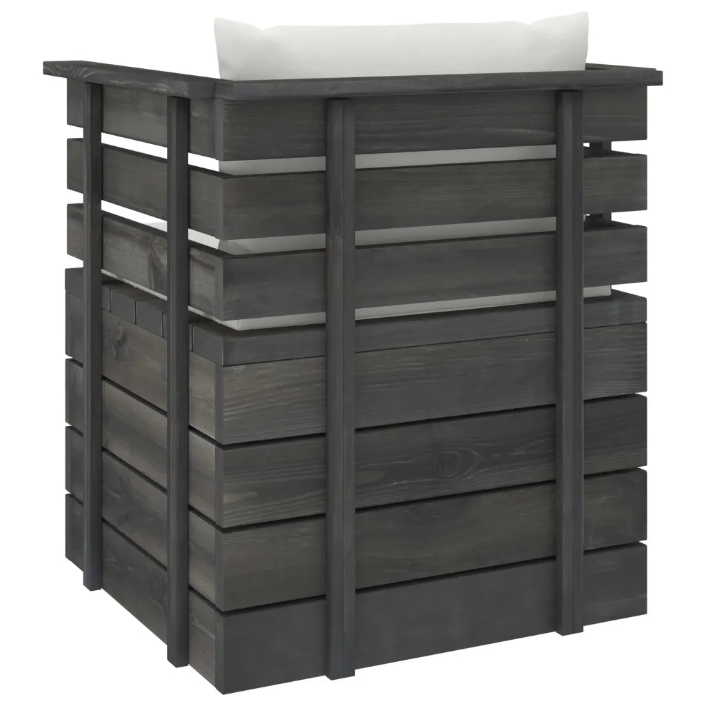 Poltrona da Giardino con Cuscini in Legno di Pino cod mxl 72348