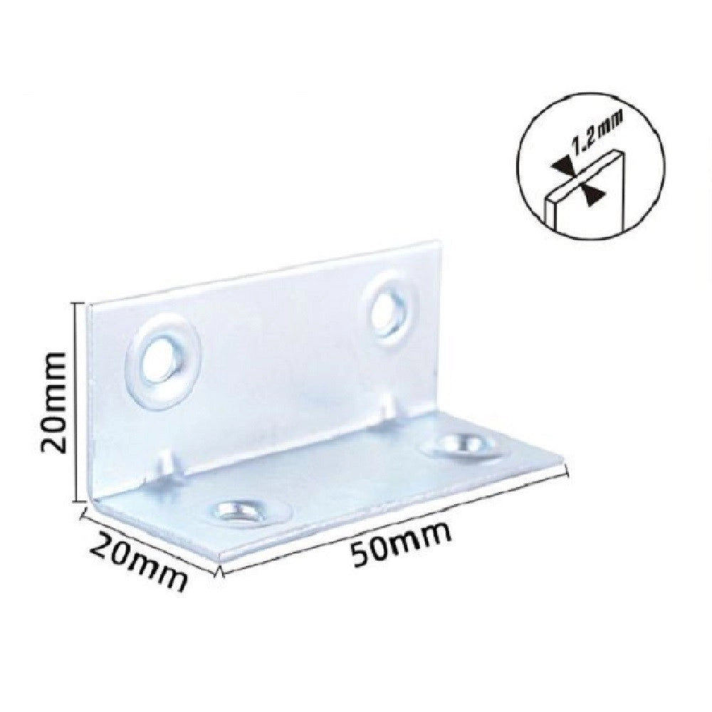 Trade Shop - Set 4 Pz Lastrine Lastrina Ad Angolo Angolare 50x20x20x1.2 Mm Viti Mobili 57128 -