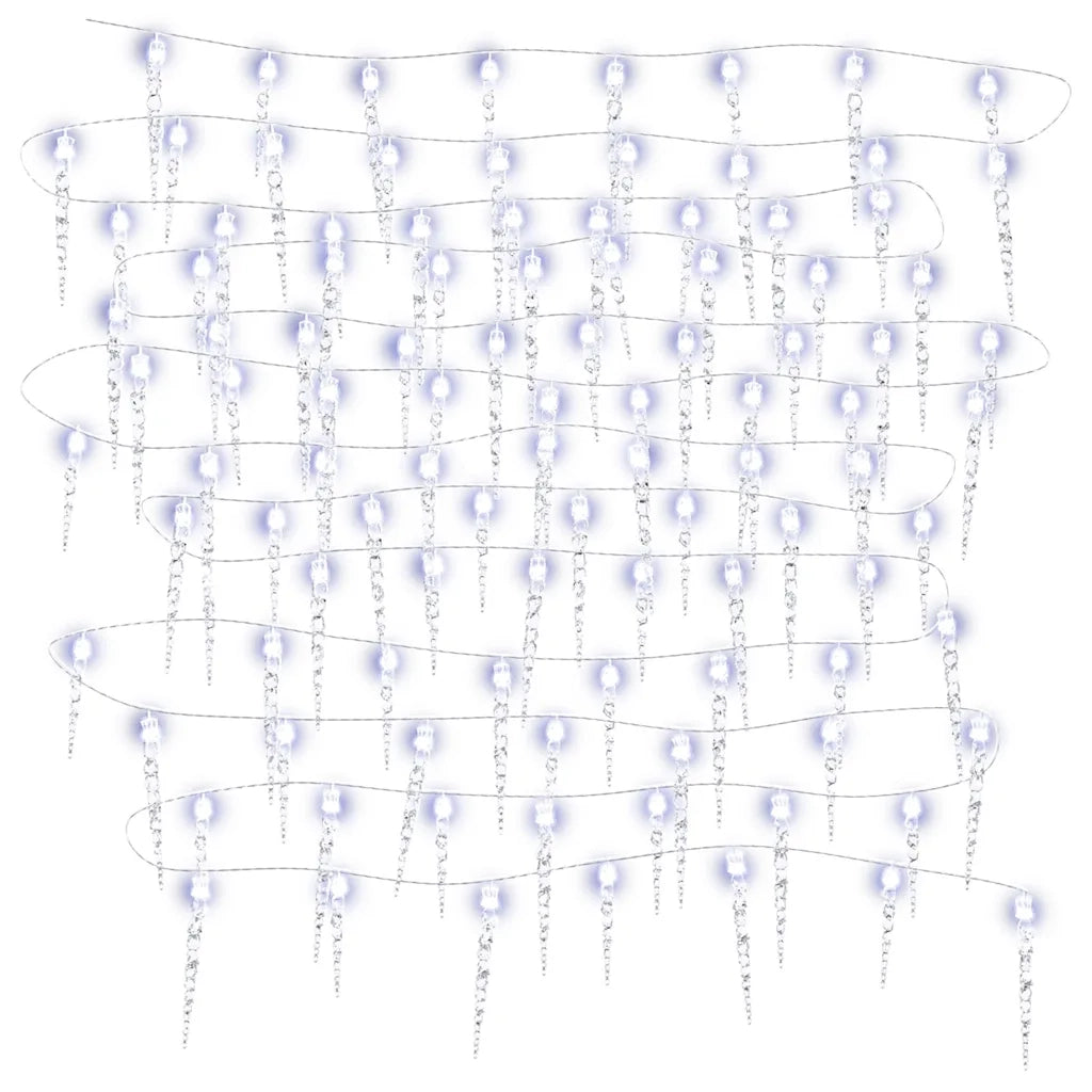 Luci di Natale a forma di ghiacciolo 200 LED Bianco freddo 20 m Acrilico PVC 356228