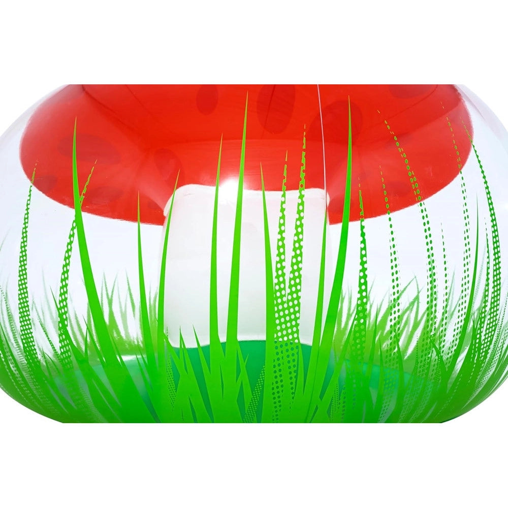 Trade Shop - Poltrona Gonfiabile Per Bambini Mighty Mushroom Design Fungo Con Erba 112x112x66cm 75123 -